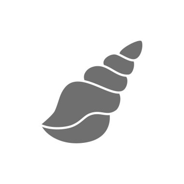 Deniz kabuğu, kabuk grisi simgesi. Beyaz arkaplanda izole