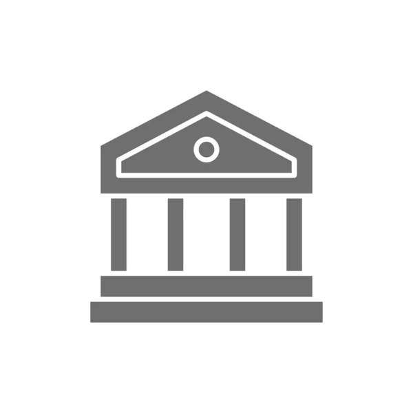 Justiça tribunal ou banco edifício ícone cinza. —  Vetores de Stock