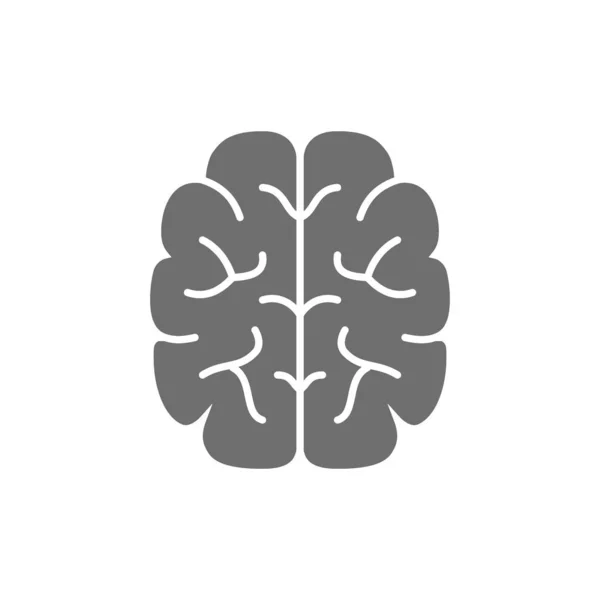 Cérebro, mente, inteligência ícone cinzento. Isolado sobre fundo branco — Vetor de Stock
