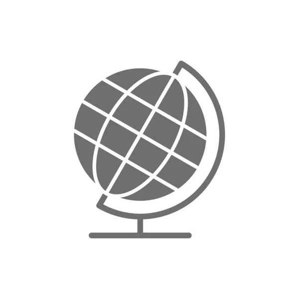 Vector school globe, earth model grey icon. — Stock Vector