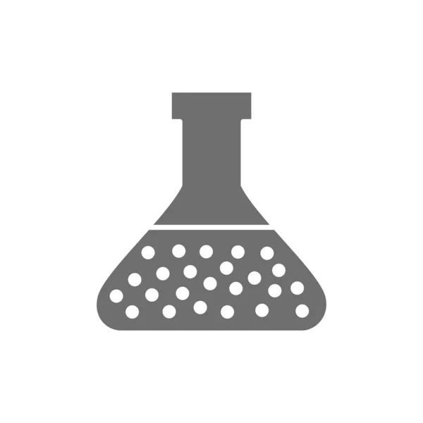 Vektor-Laborkolben, graues Symbol im Reagenzglas. — Stockvektor