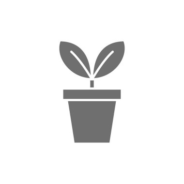 Saksıdaki taşıyıcı çiçek, saksı gri simge.