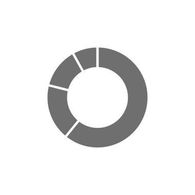 Grafik gri simgesini çember yapın. Beyaz arkaplanda izole