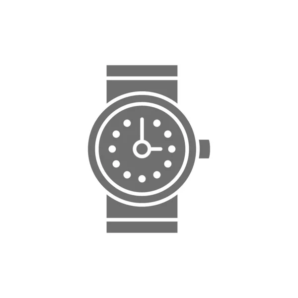 Montre, horloge icône grise. Isolé sur fond blanc — Image vectorielle