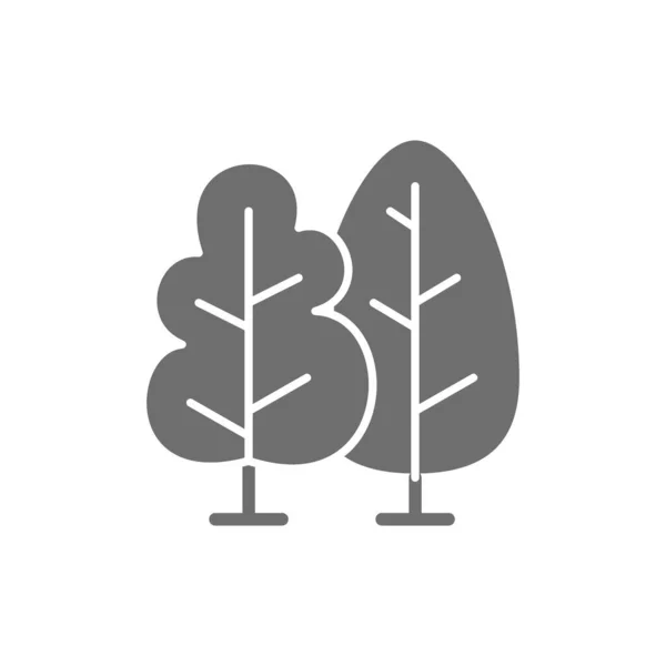 Arbres, icône gris forêt. Isolé sur fond blanc — Image vectorielle
