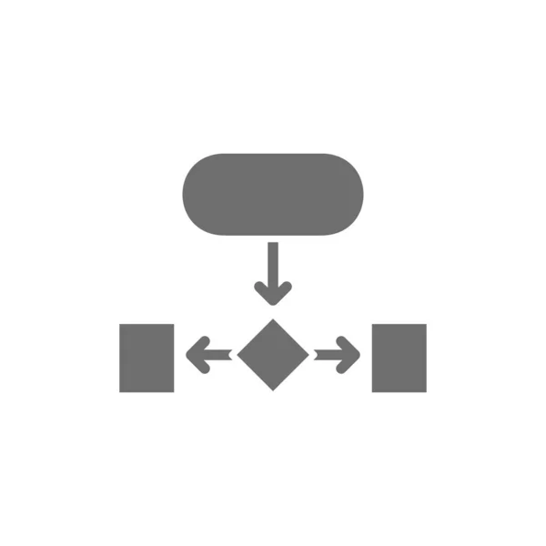 Estructura jerárquica, icono gris gráfico auxiliar. Aislado sobre fondo blanco — Archivo Imágenes Vectoriales