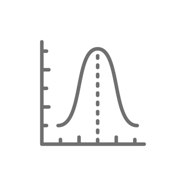 Gauss histogram functie grafiek, parabool grijs pictogram. — Stockvector