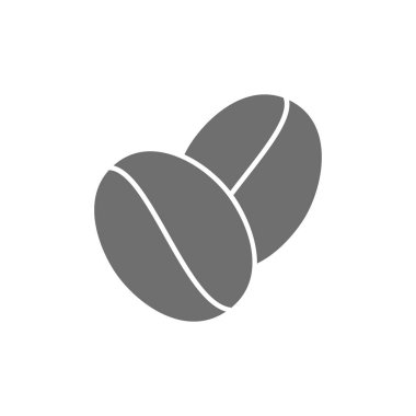 Kahve çekirdekleri gri ikon. Beyaz arkaplanda izole