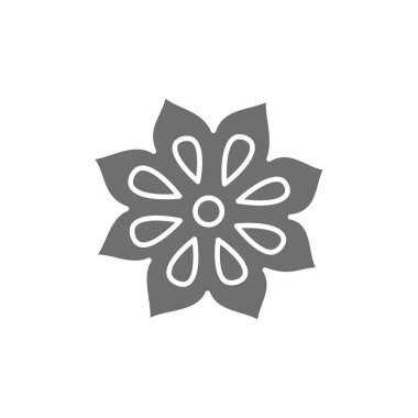 Badian tanecikleri gri simge. Beyaz arkaplanda izole