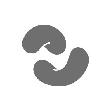 Ceviz fındığı gri ikon. Beyaz arkaplanda izole