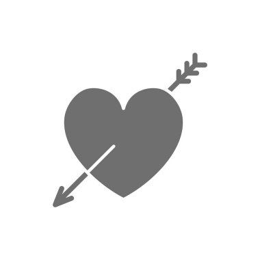 Oklu kalp, Sevgililer Günü Gri simgesi.