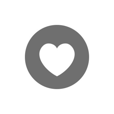 Çemberde kalp, sevgililer günü gri simgesi.