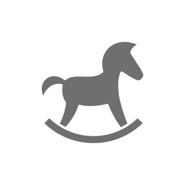 Sallanan at gri ikonu. Beyaz arkaplanda izole