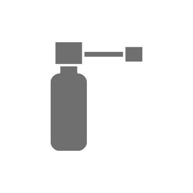 Tıbbî boğaz spreyi gri ikon. Beyaz arkaplanda izole