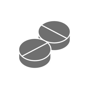 Haplar, tablet gri simge. Beyaz arkaplanda izole