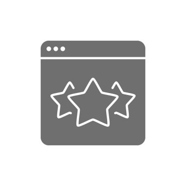 Tarayıcıdaki yıldızlar, en iyi seçim web sitesi, geribildirim gri simgesi.