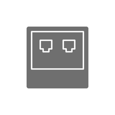 Ağ girdi gri simgesi. Beyaz arkaplanda izole