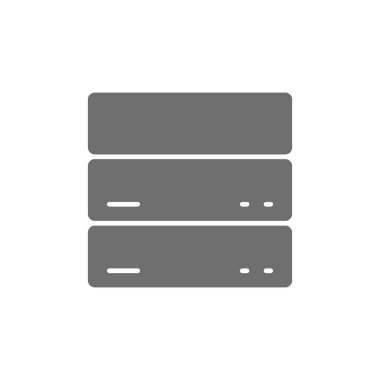 Vektör sunucusu, veri, web sunucusu gri simge.