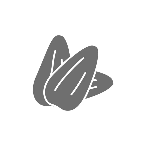 Semi di girasole icona grigia. Isolato su sfondo bianco — Vettoriale Stock