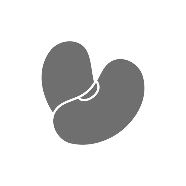 Haricots icône grise. Isolé sur fond blanc — Image vectorielle