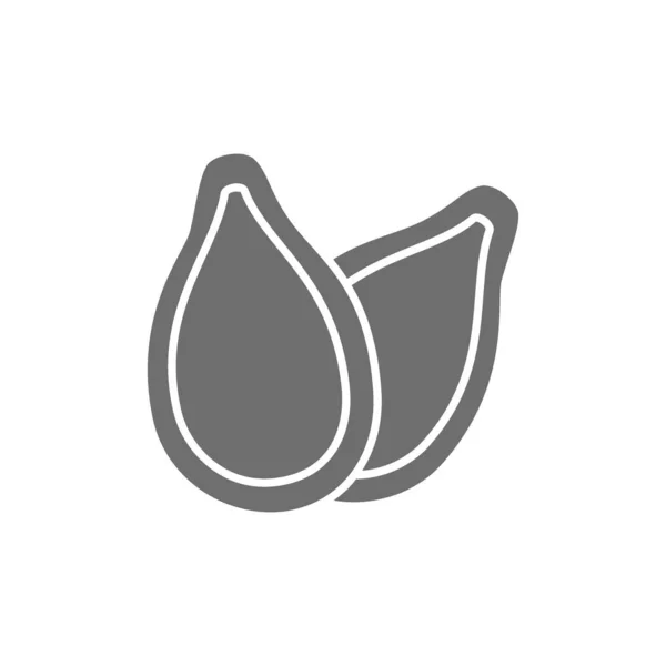 Semi di zucca icona grigia. Isolato su sfondo bianco — Vettoriale Stock