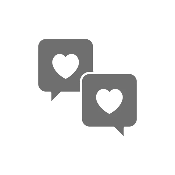 Message d'amour icône grise. Isolé sur fond blanc — Image vectorielle
