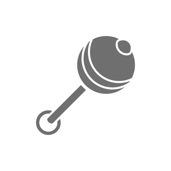 Sonaglio, icona grigia di maraca. Isolato su sfondo bianco — Vettoriale Stock
