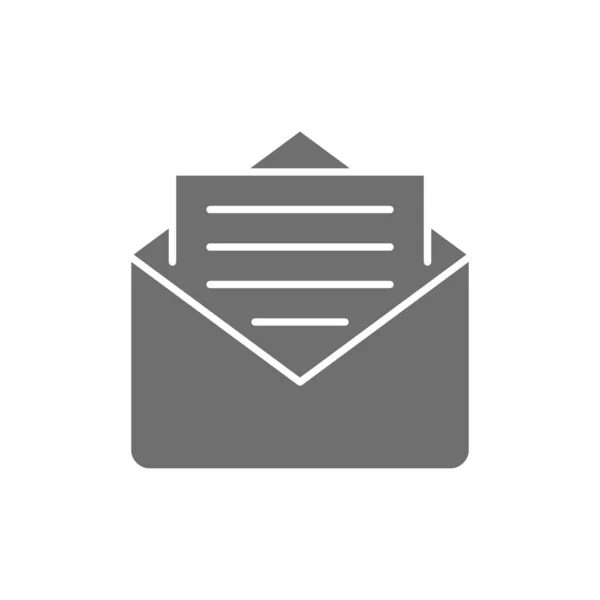 SMS, mensaje, correo electrónico icono gris. Aislado sobre fondo blanco — Vector de stock