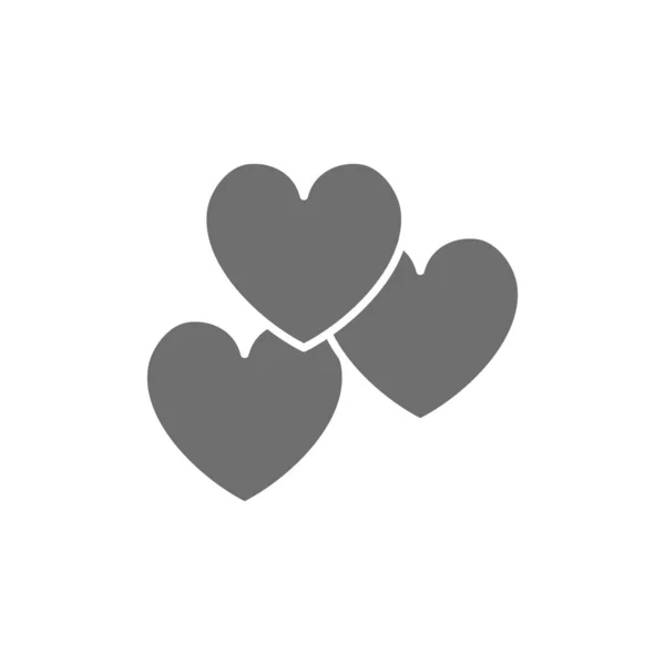 Corações, favorito, feedback ícone cinza. Isolado sobre fundo branco — Vetor de Stock