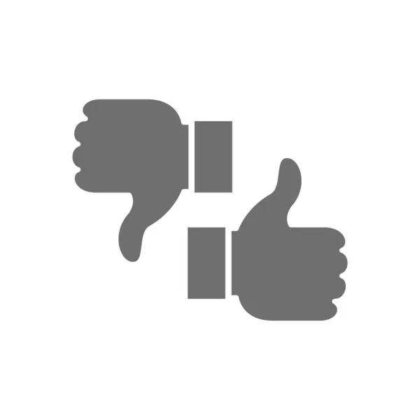 Like, dislike, thumbs up and down, feedback grey icon. — Stock Vector