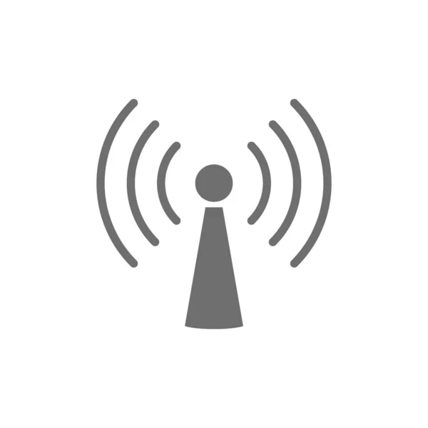 Tour Wifi, icône gris antenne. Isolé sur fond blanc — Image vectorielle