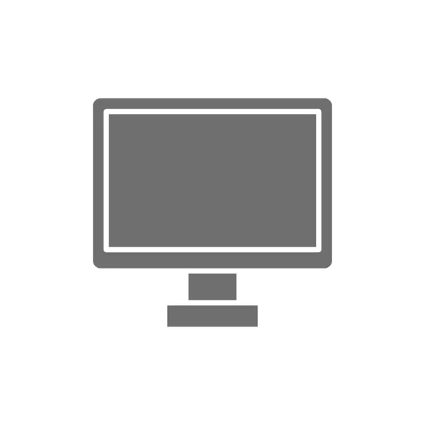 Monitor komputera wektorowego, ikona ekranu telewizora szary. — Wektor stockowy