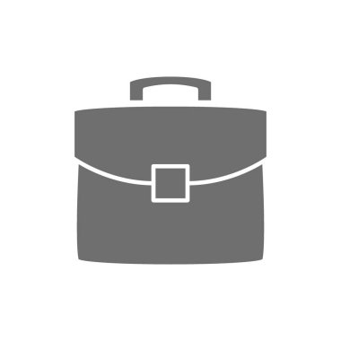 Çanta, portföy, torba gri simge. Beyaz arkaplanda izole