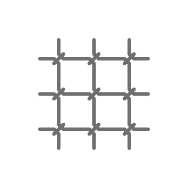 Hapishane kafesi gri simgesi. Beyaz arkaplanda izole