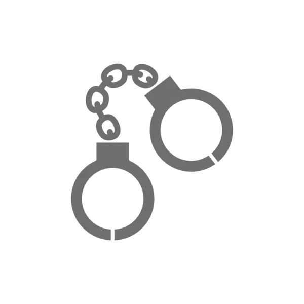Handcuffs grey icon. Isolated on white background — Stock Vector