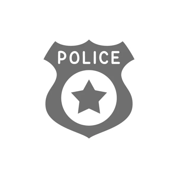 Politie badge grijs pictogram. Geïsoleerd op witte achtergrond — Stockvector