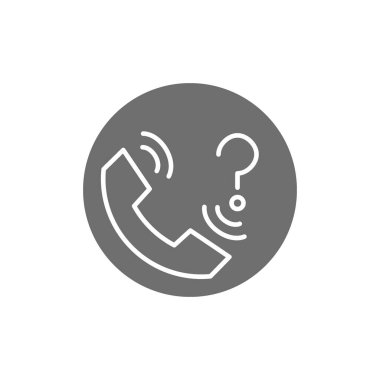 Soru işareti gri simgesi ile iletişim desteği.