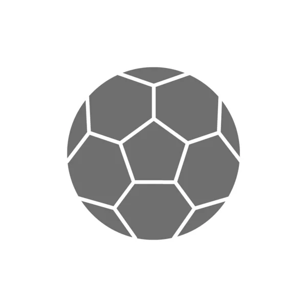 Ícone cinza bola de futebol. Isolado sobre fundo branco — Vetor de Stock
