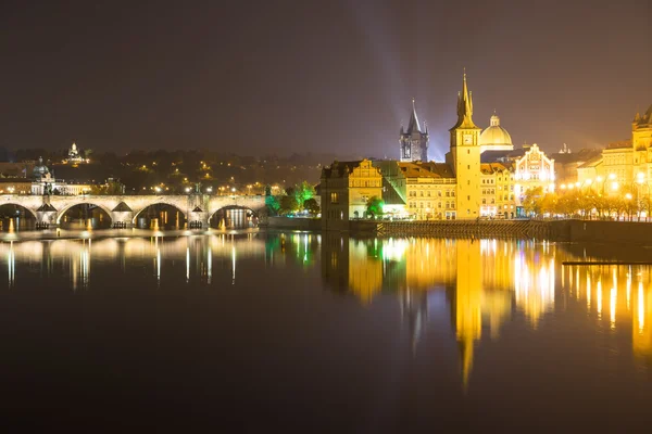 Prague (Praha) panorama at night — Stock Photo, Image