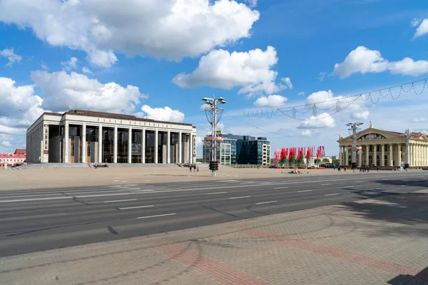 Las Calles Minsk Capital Bielorrusia — Foto de Stock