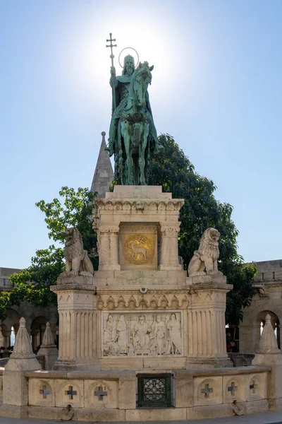 King Saint Stephens Szent Istvn Szobra Bornze Horse Statue Budapest — стоковое фото