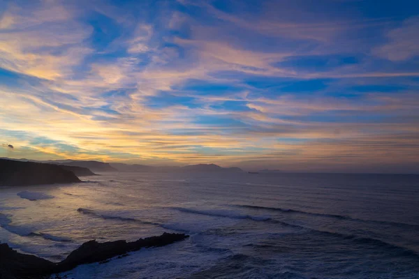 Zatoka Biskay Barrica Hiszpania Zachód Słońca — Zdjęcie stockowe