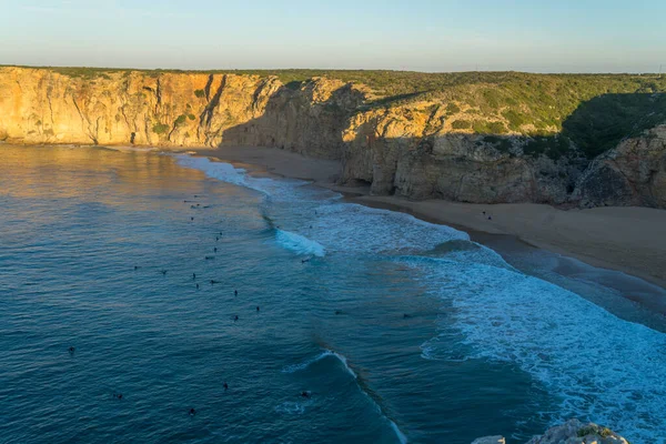 Beautiful Bay Sandy Beach Praia Beliche Cabo Sao Vicente Algarve — Stock Photo, Image