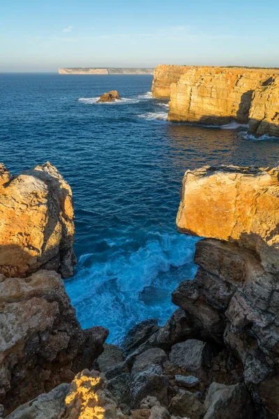 Beautiful Bay Sandy Beach Praia Beliche Cabo Sao Vicente Algarve — Stock Photo, Image