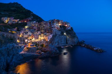 renkli Köyü manarola cinque terre içinde doğal gece manzarası, 