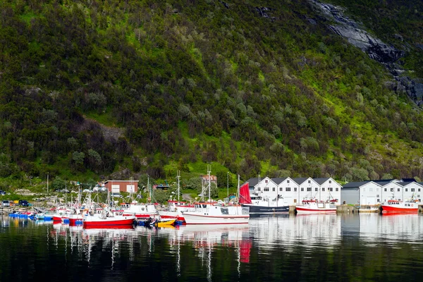Husoy, Norge, rocas, costa, puerto — Foto de Stock