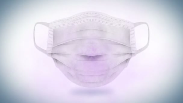 Ρεαλιστική Ιατρική Μάσκα Προσώπου Κατά Του Ιού Φορώντας Μάσκα Και — Αρχείο Βίντεο
