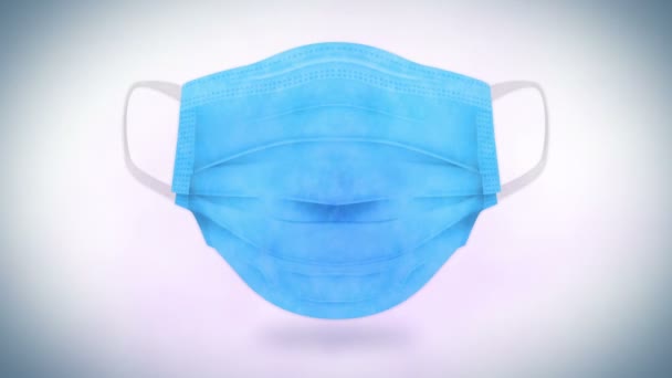 Topeng Wajah Medis Yang Realistis Terhadap Virus Mengenakan Topeng Dan — Stok Video