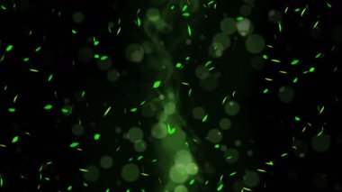 Renkli parlak yapraklar yaz arkaplanında güneş ışığıyla sallanıyor. Güzel doğa sahnesi. Taze yaprak çizimi. Yaz grafiği Döngü canlandırması.