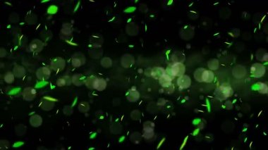 Renkli parlak yapraklar yaz arkaplanında güneş ışığıyla sallanıyor. Güzel doğa sahnesi. Taze yaprak çizimi. Yaz grafiği Döngü canlandırması.